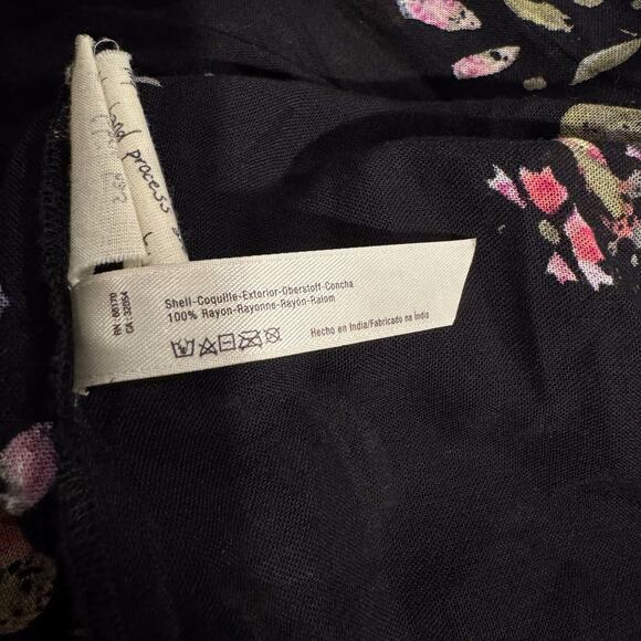 Free People Jumpsuit Floral Boho Whimsigoth Cottage Fairy Grunge Black Medium - Picture 7 of 10